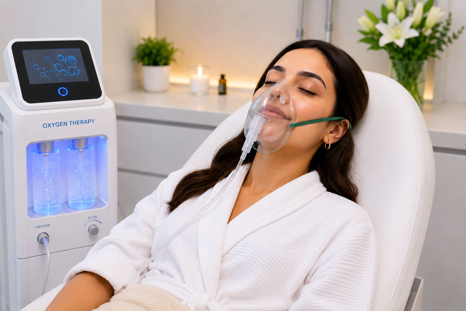 Oxygen therapy facial